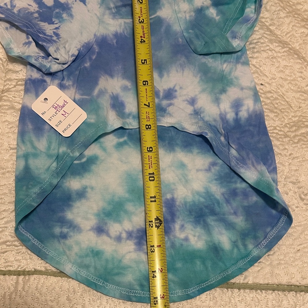 New Blue Tie-Dye Pet T-Shirt with Paw Prints Dog, Cat, Monkey size Medium - Picture 6 of 7